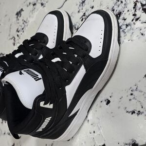 Puma Black and White High-Top Sneakers